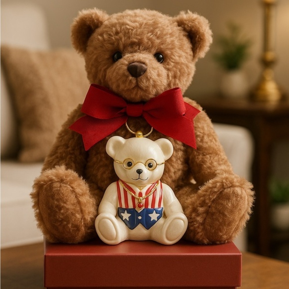 Lenox‎ American Bears 100th Anniversary Teddy Bear & Porcelain Ornament 2002